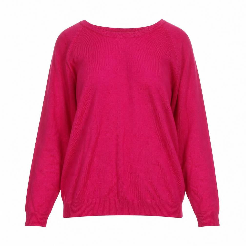 Sfera Womens Pink Round Neck  Acrylic Pullover Jumper Size L