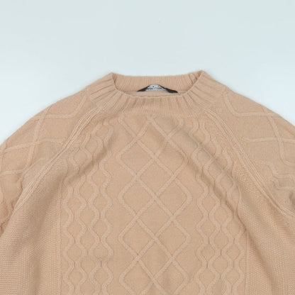 Select Womens Beige Round Neck  Acrylic Pullover Jumper Size M