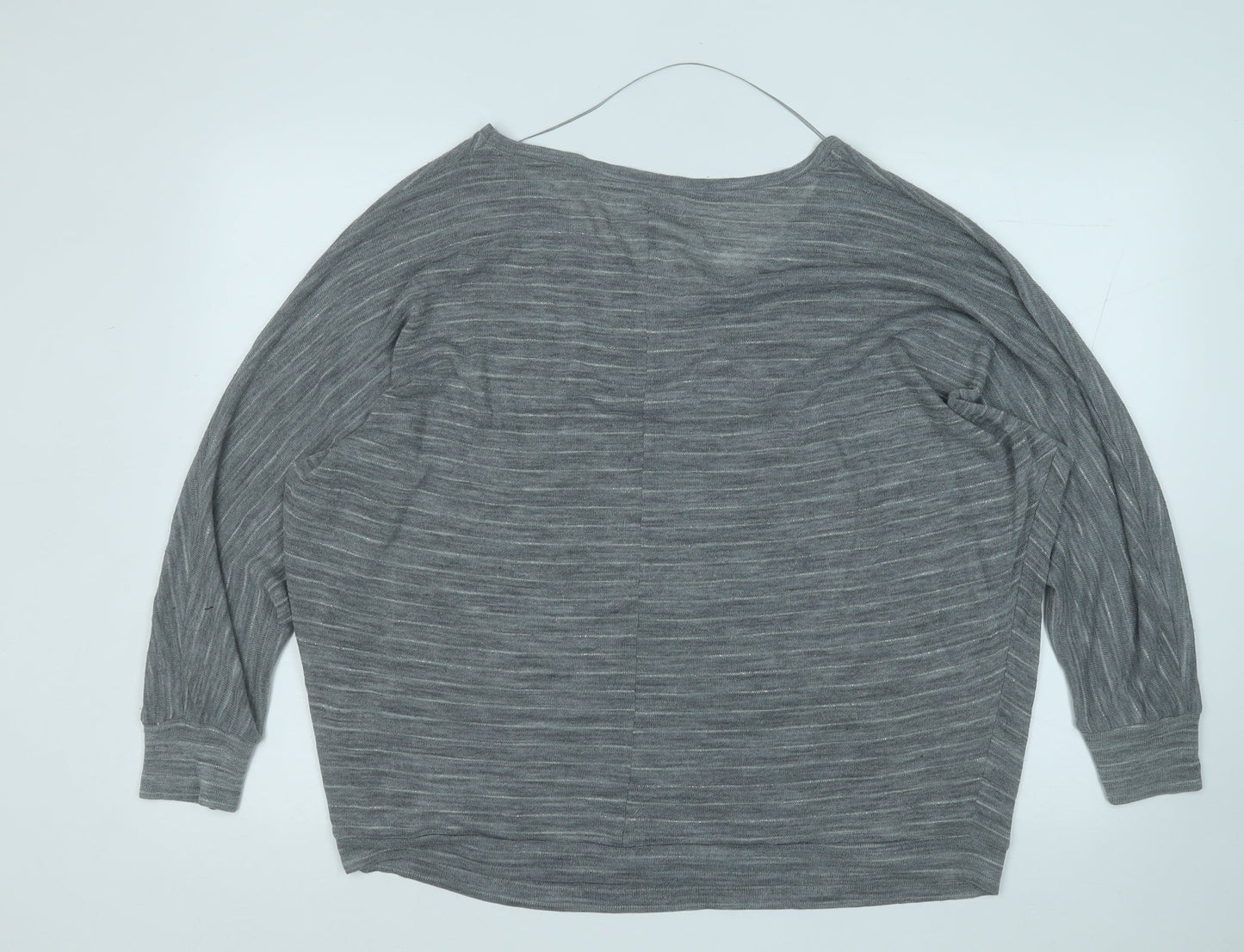 Only Womens Grey Round Neck  Acrylic Pullover Jumper Size L