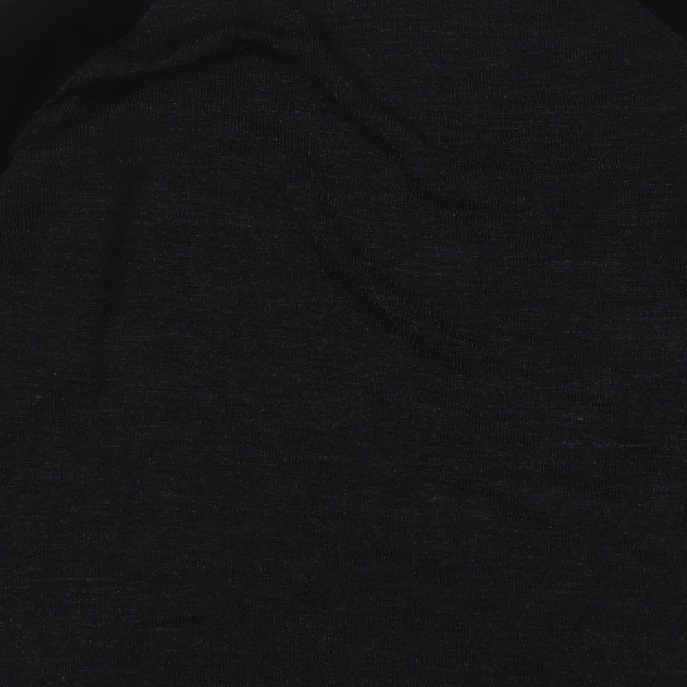 Brave Soul Mens Black Round Neck  Acrylic Pullover Jumper Size M