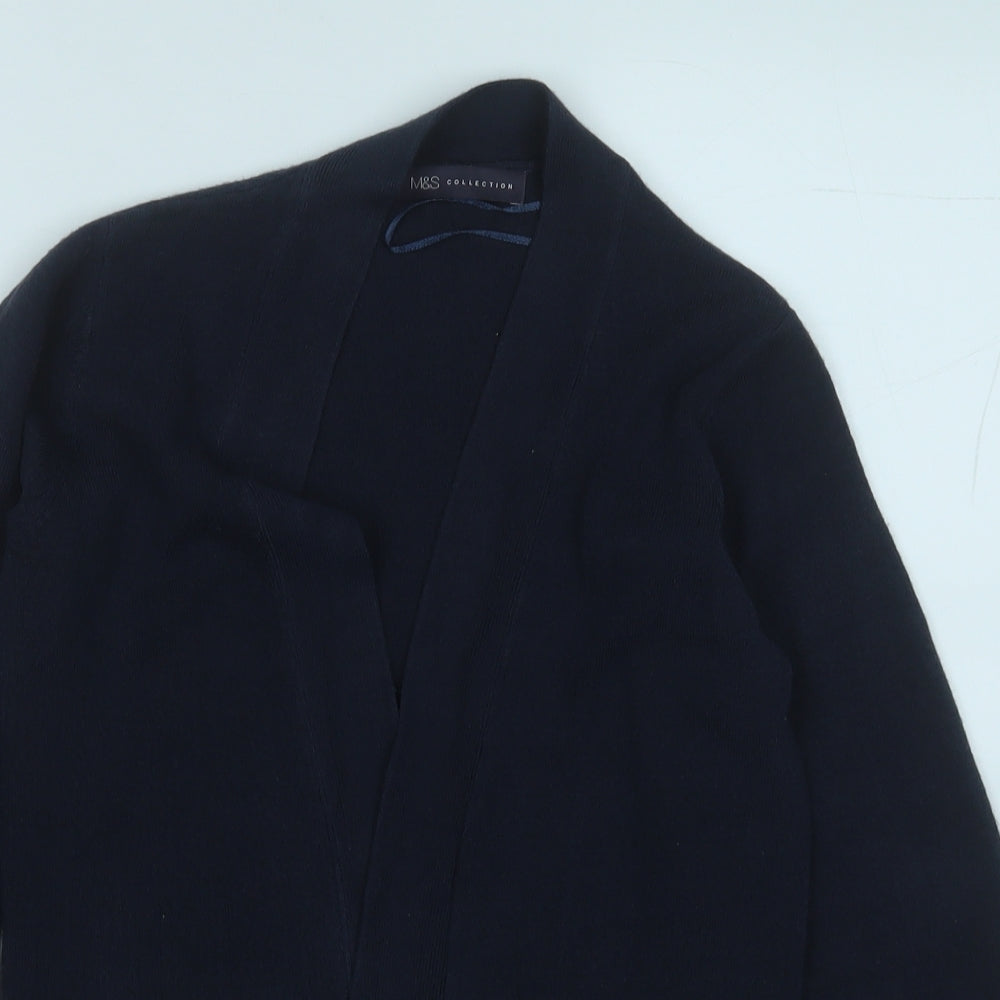 Marks and Spencer Womens Blue V-Neck  Acrylic Pullover Jumper Size S
