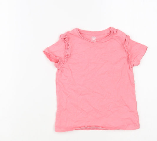 F&F Baby Pink  Cotton Basic T-Shirt Size 18-24 Months Crew Neck Pullover