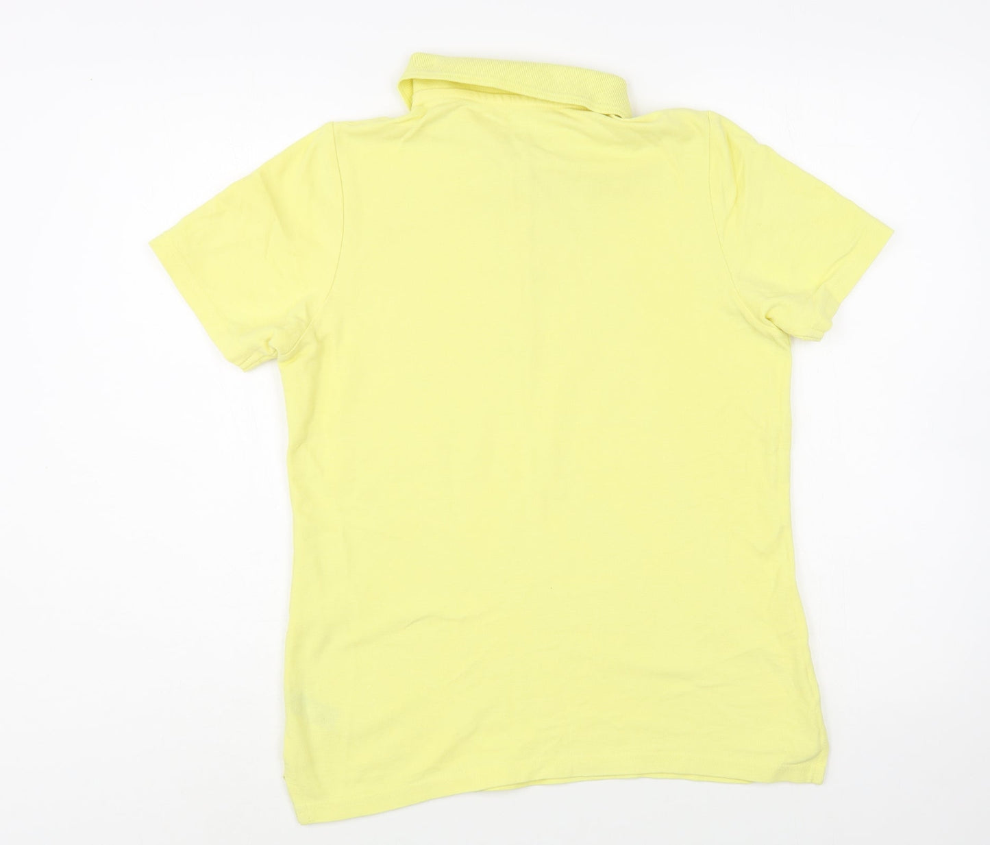 Dunnes Stores Mens Yellow  Cotton  Polo Size S Collared Button