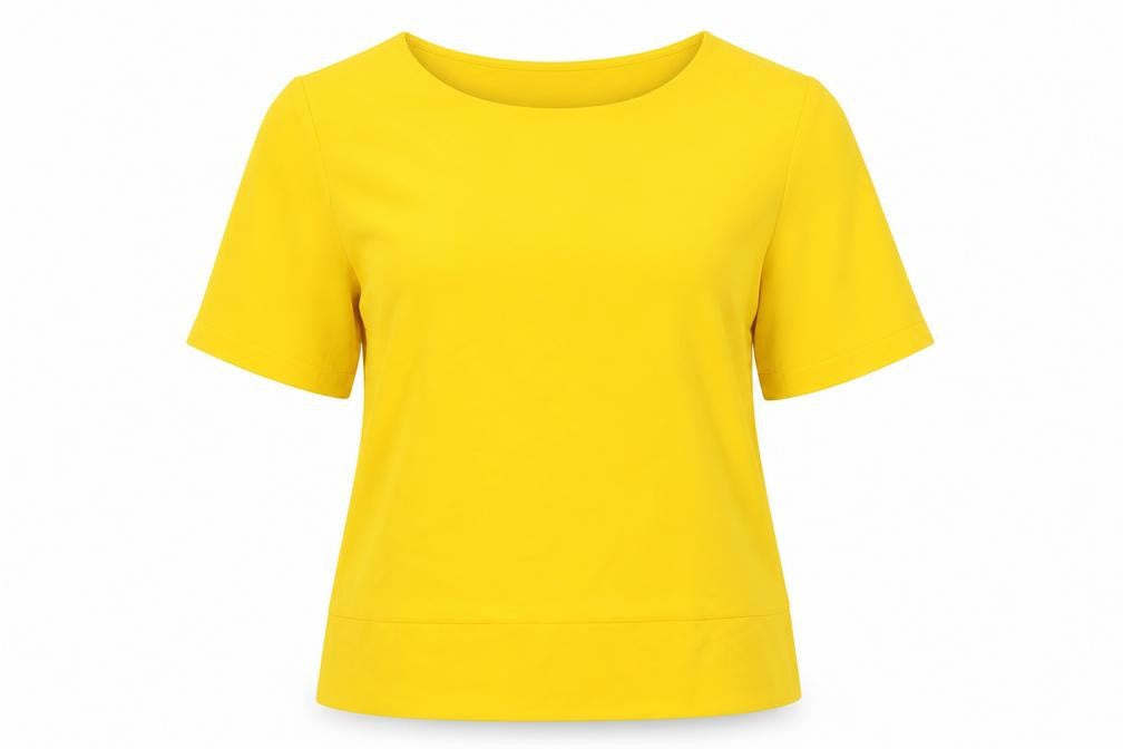 Dunnes Stores Womens Yellow  Polyester Basic Blouse Size L Boat Neck