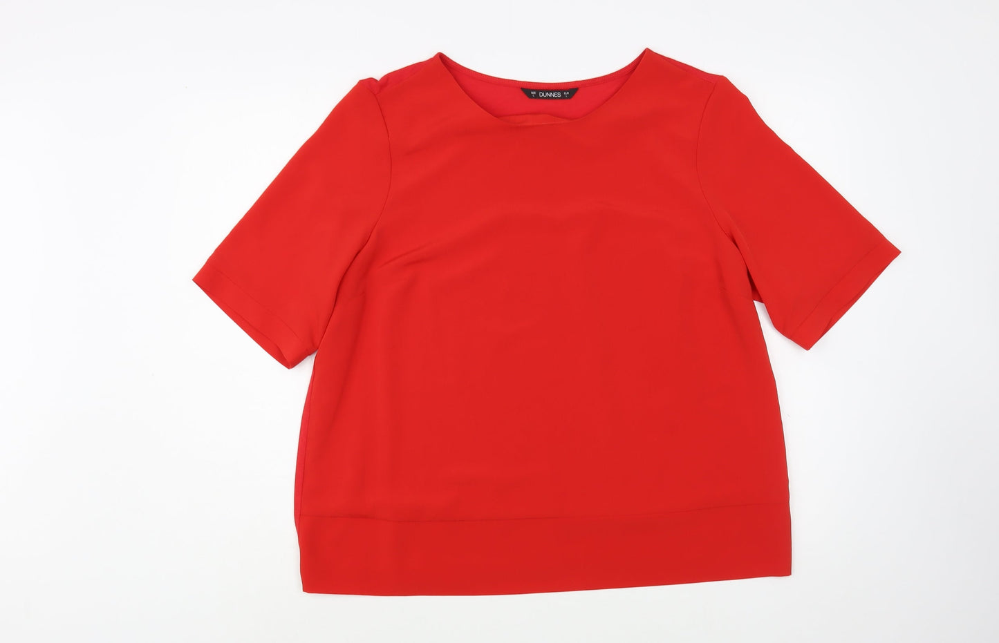 Dunnes Stores Womens Red  Polyester Basic Blouse Size L Boat Neck
