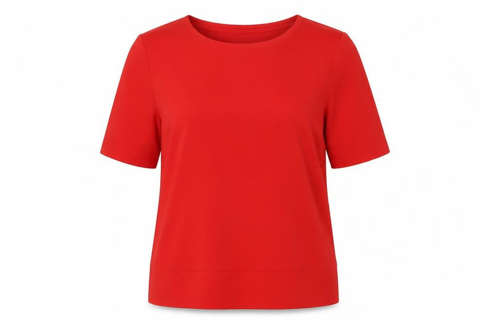 Dunnes Stores Womens Red  Polyester Basic Blouse Size L Boat Neck