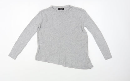 Preloved River Island Girls Grey Crew Neck  Acrylic Pullover Jumper Size 9-10 Years  Pullover - Front