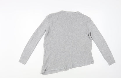 Preloved River Island Girls Grey Crew Neck  Acrylic Pullover Jumper Size 9-10 Years  Pullover - Back