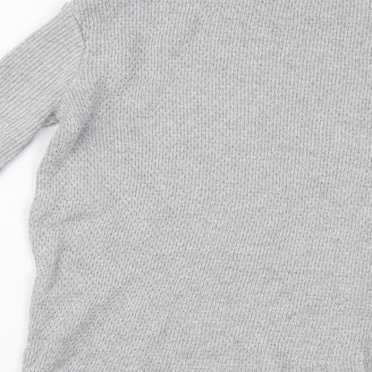 Preloved River Island Girls Grey Crew Neck  Acrylic Pullover Jumper Size 9-10 Years  Pullover - Label
