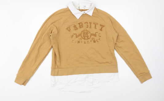 NEXT Womens Beige  Cotton Pullover Sweatshirt Size M  Pullover