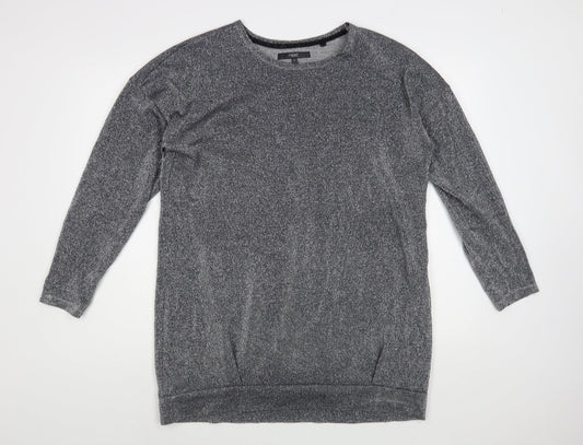 NEXT Womens Silver Boat Neck  Cotton Pullover Jumper Size 14