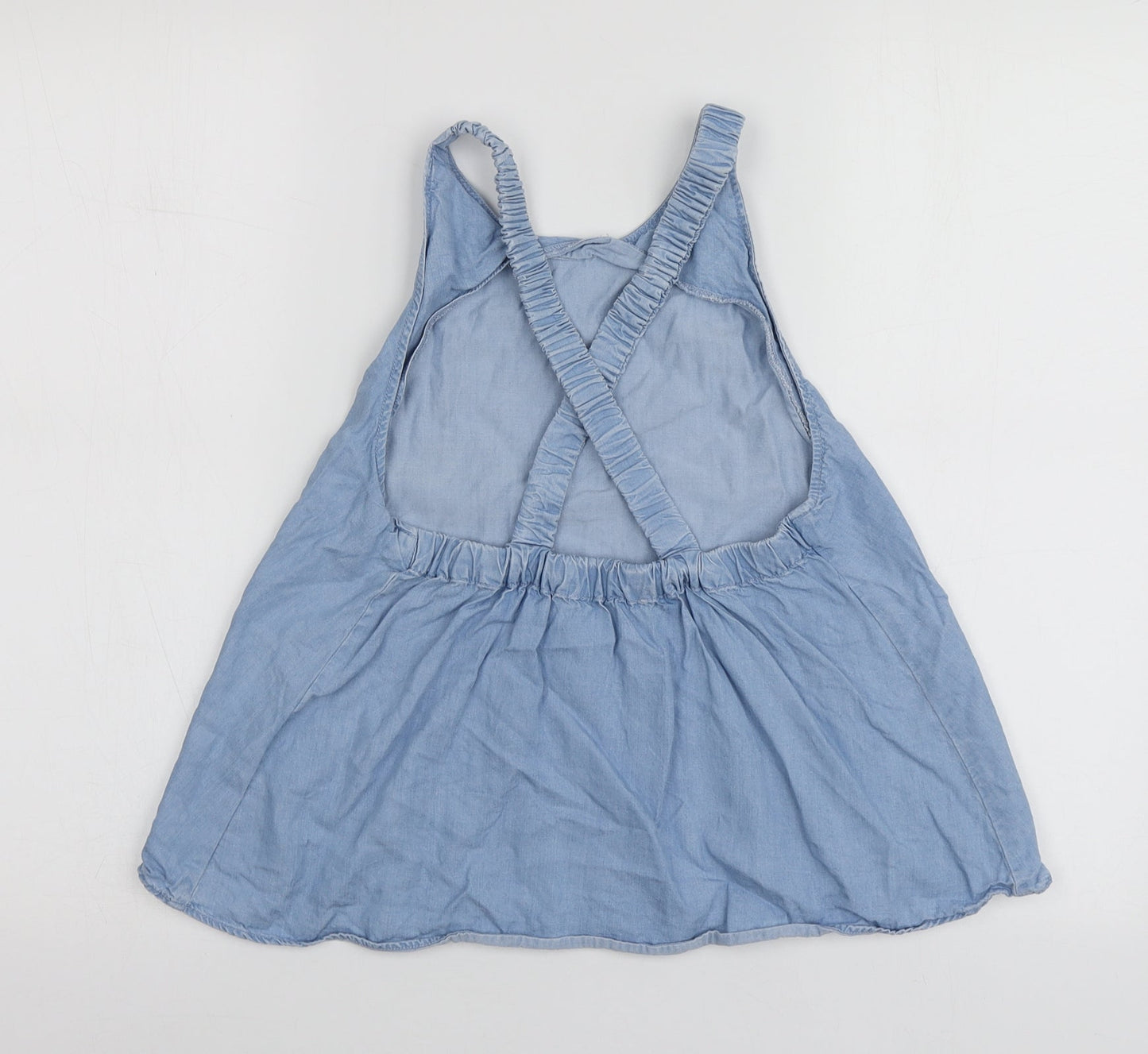 Mango Womens Blue  Lyocell Basic T-Shirt Size XS Halter
