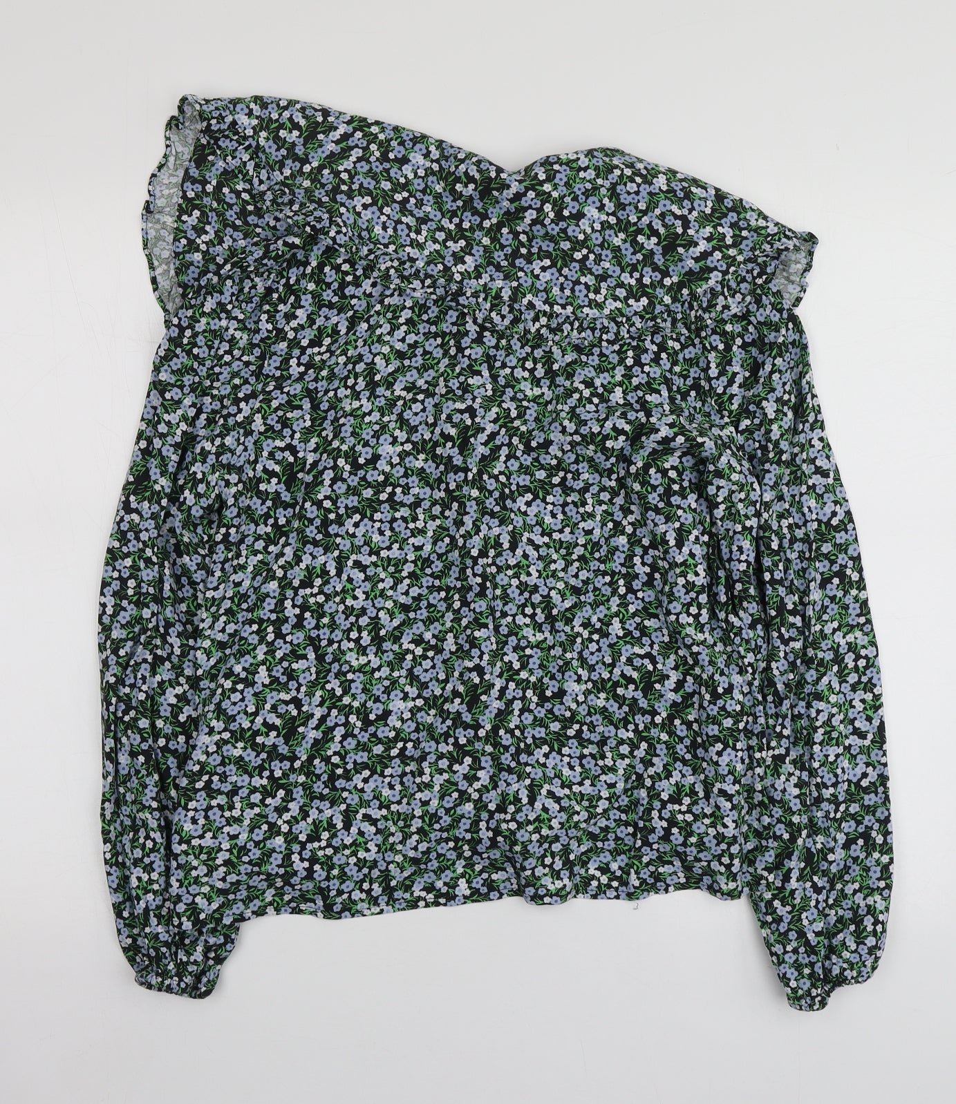New Look Womens Multicoloured Floral Viscose Basic Button-Up Size 8 Round Neck