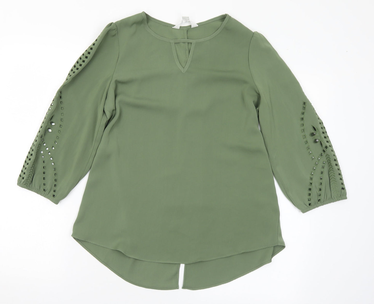 Market & Spruce Womens Gold  Polyester Basic Blouse Size S Round Neck