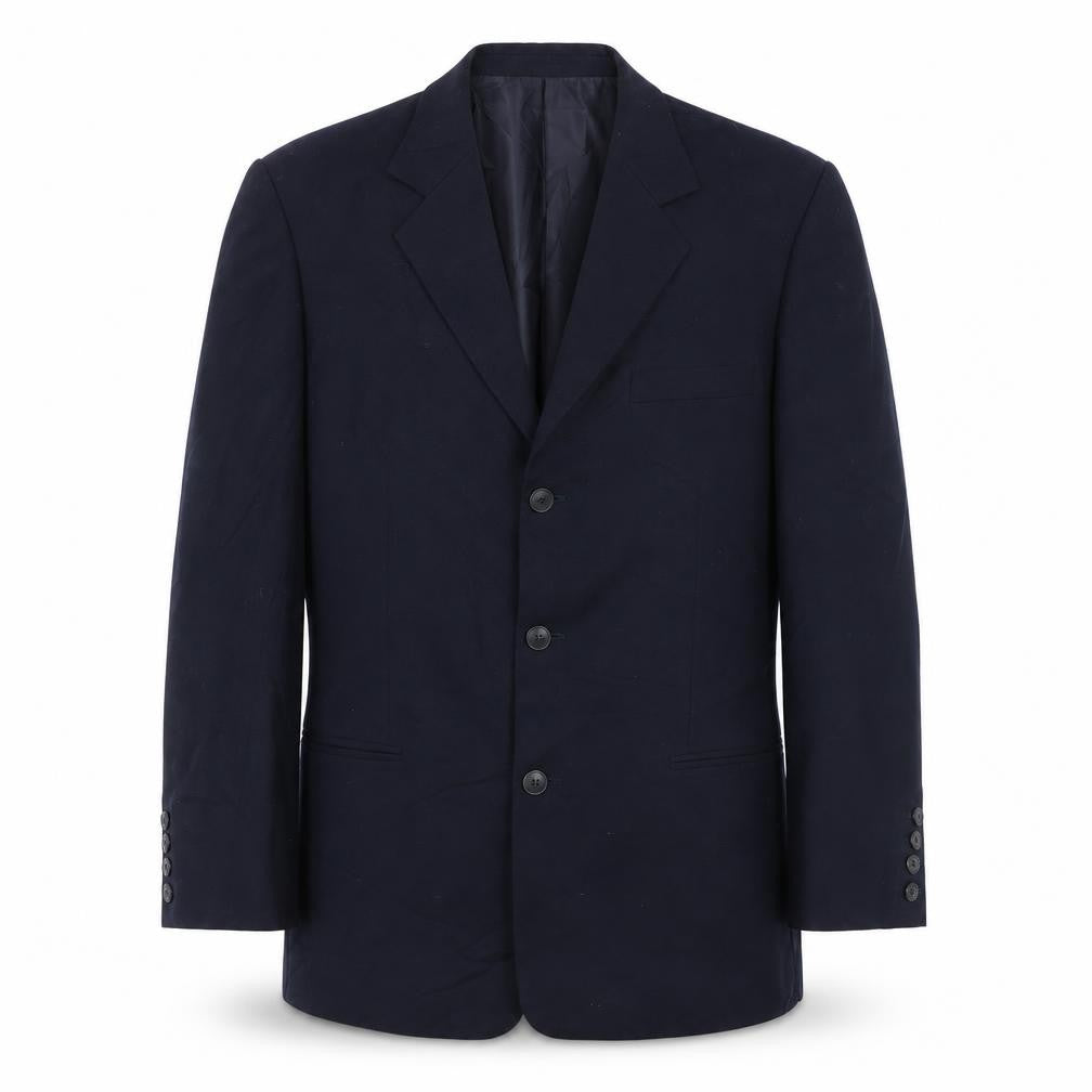 James Fashion Mens Blue  Polyester Jacket Suit Jacket Size 36