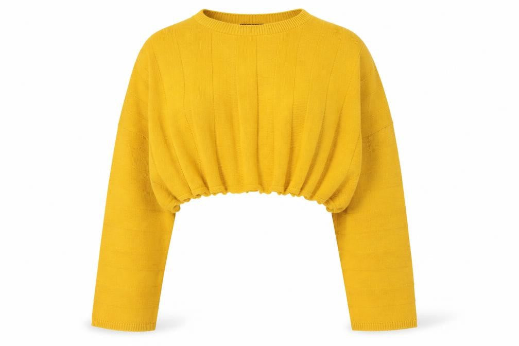 Prague Womens Yellow Mock Neck  Acrylic Pullover Jumper Size M