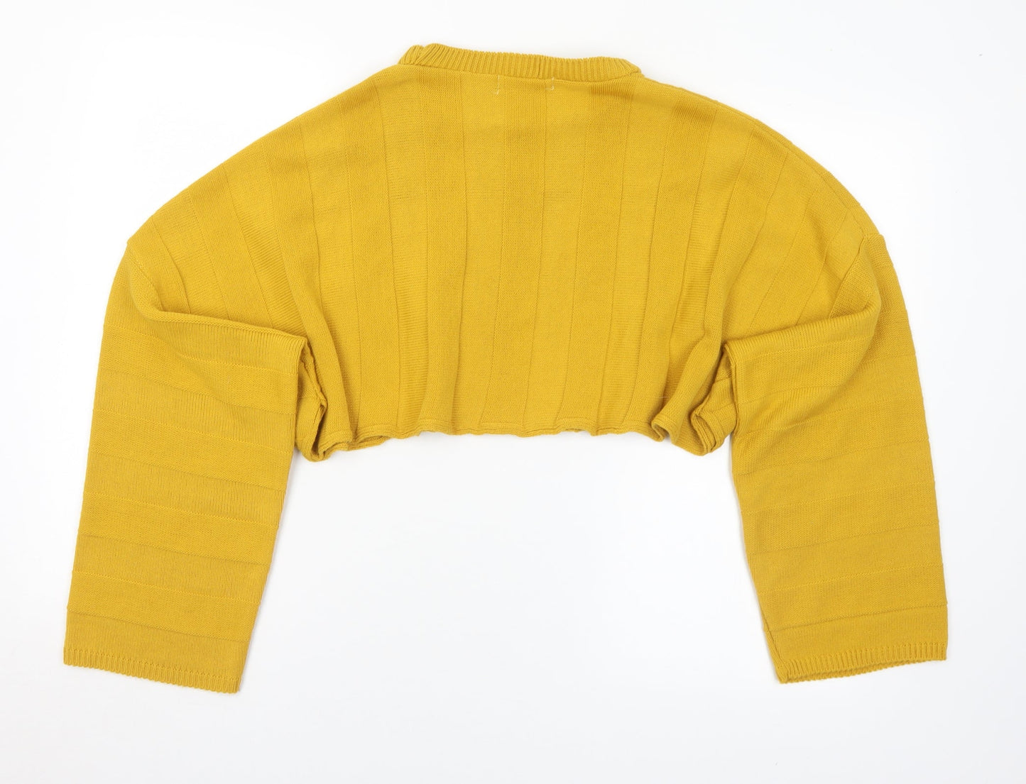 Prague Womens Yellow Mock Neck  Acrylic Pullover Jumper Size M