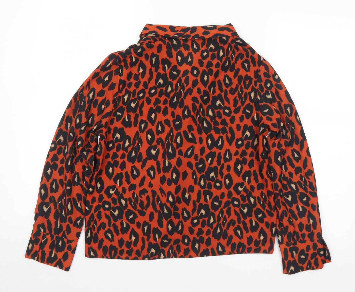 New Look Womens Multicoloured Animal Print Polyester Basic Blouse Size 8 Collared