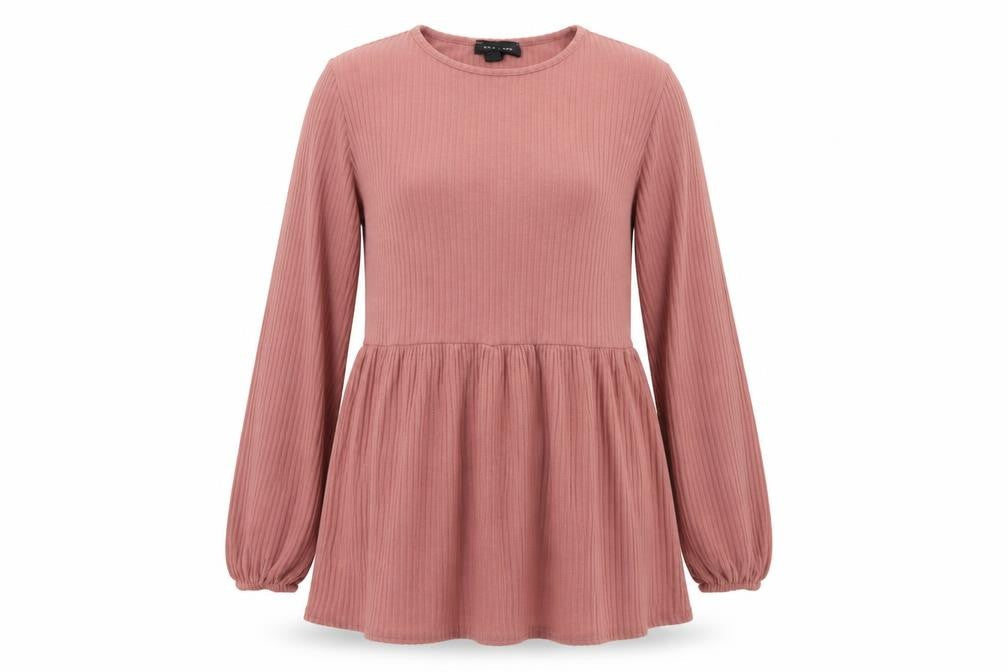 New Look Womens Pink Round Neck  Polyester Tunic Jumper Size 10