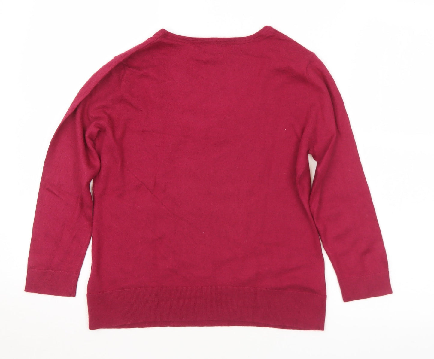 Dickins & Jones Womens Pink Scoop Neck  Viscose Pullover Jumper Size XL