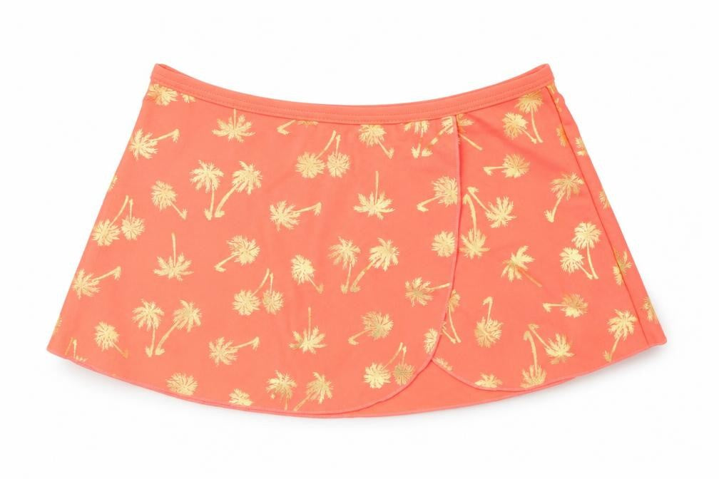 George Girls Orange Geometric Polyester A-Line Skirt Size 10-11 Years  Regular  - Swim skirt