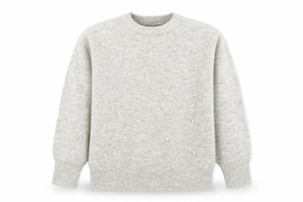 RESERVED Girls Grey Round Neck  Acrylic Pullover Jumper Size 10-11 Years  Pullover
