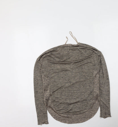 Zara Womens Brown  Polyester Basic Blouse Size S Round Neck