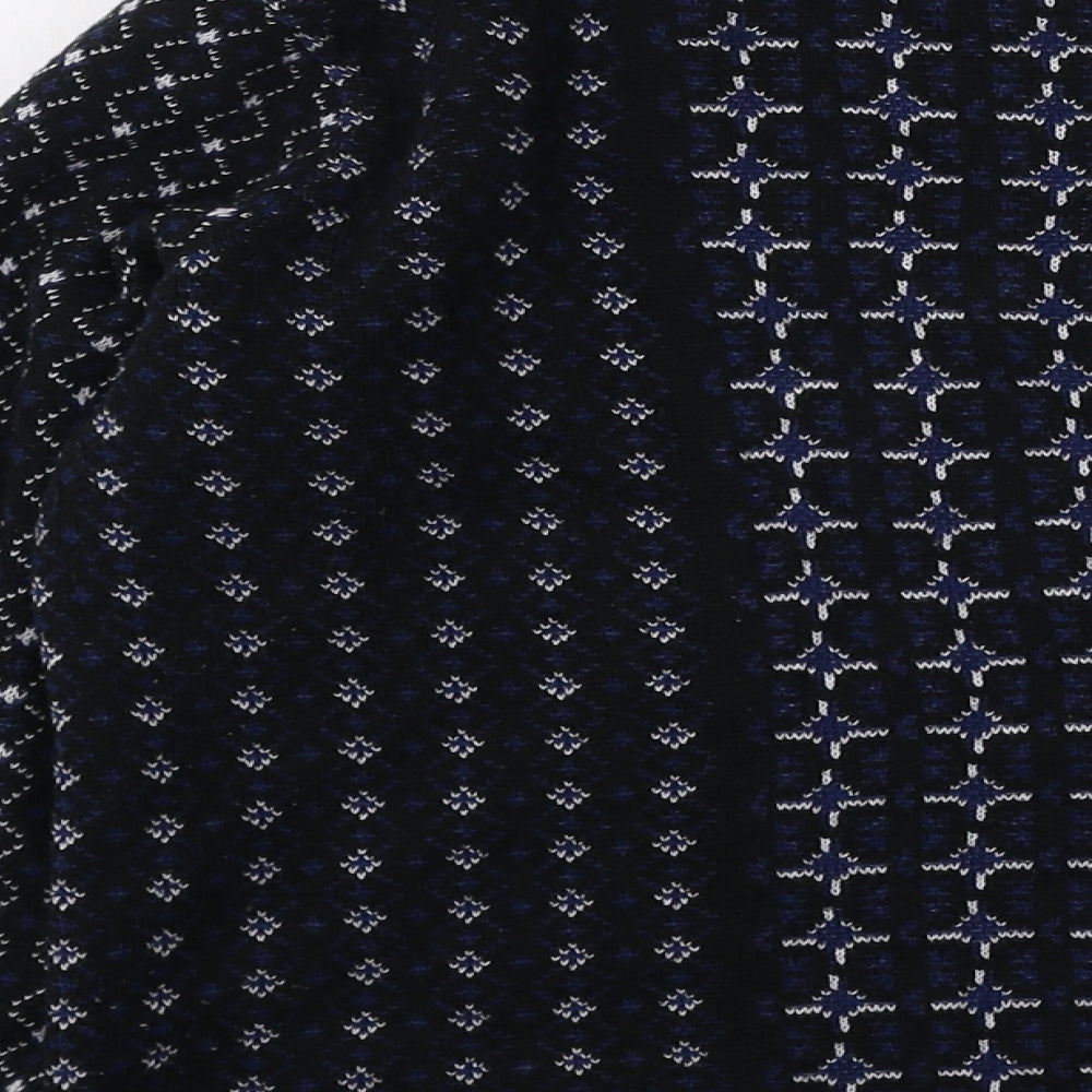 George  Womens Blue Round Neck Geometric Acrylic Pullover Jumper Size 8