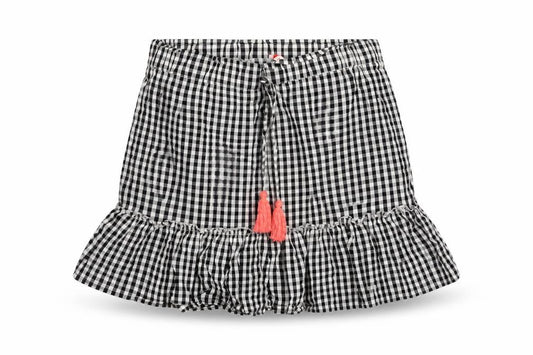khushi Womens Black Check Cotton Flare Skirt Size M