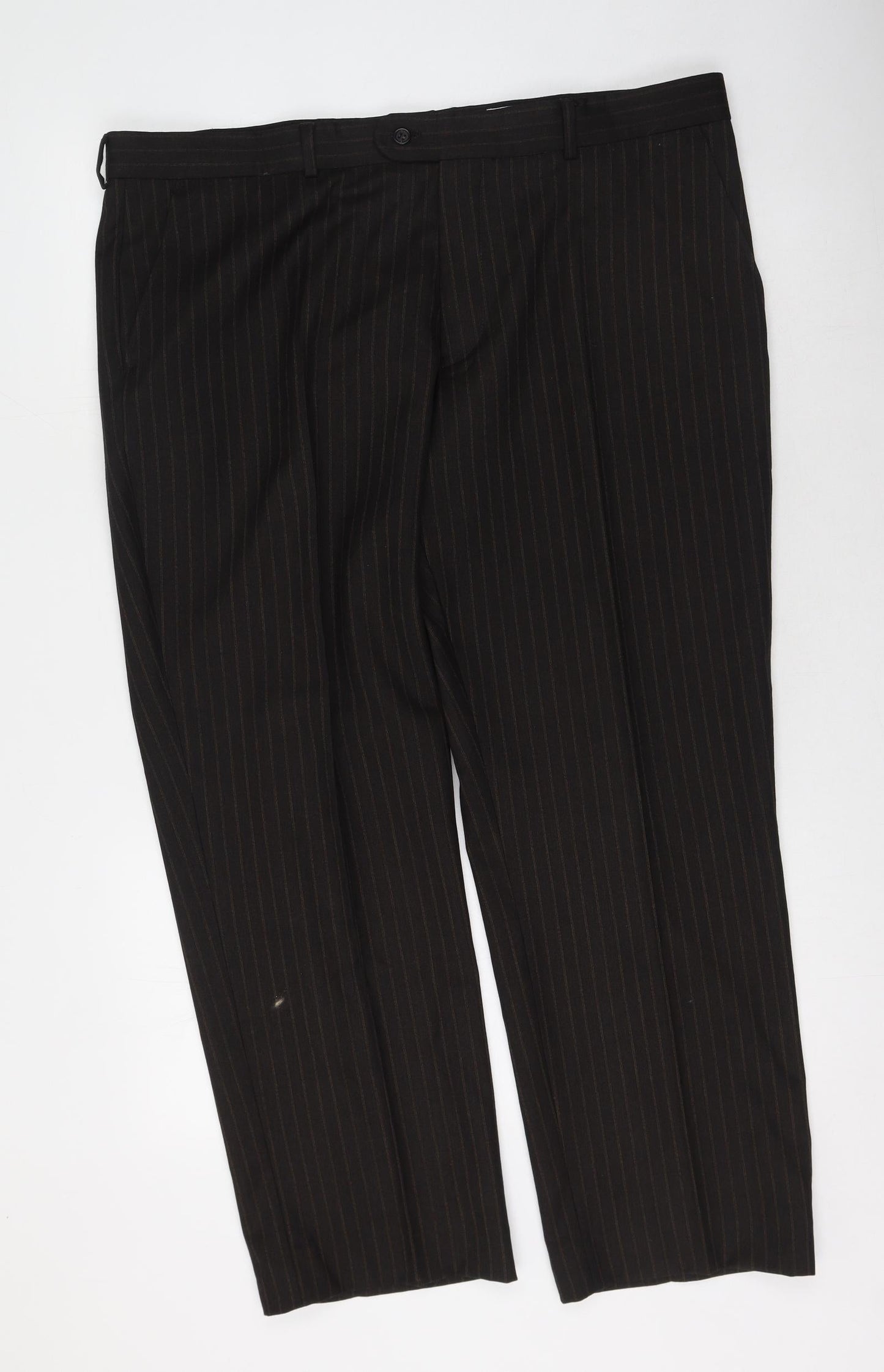 BHS Womens Brown Striped Polyester Trousers  Size 40 in L31 in Regular