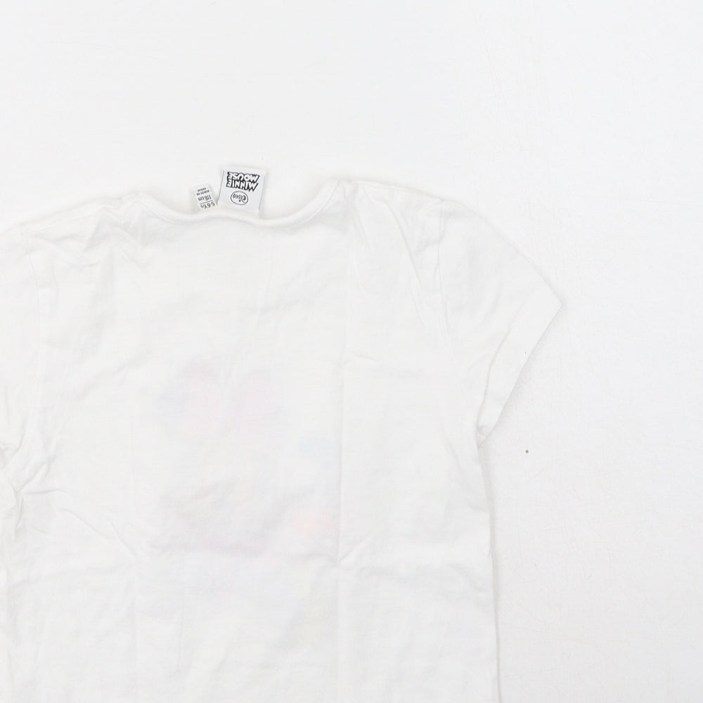 Primark Girls White  Polyester Basic Casual Size 5-6 Years Round Neck  - Minnie Mouse