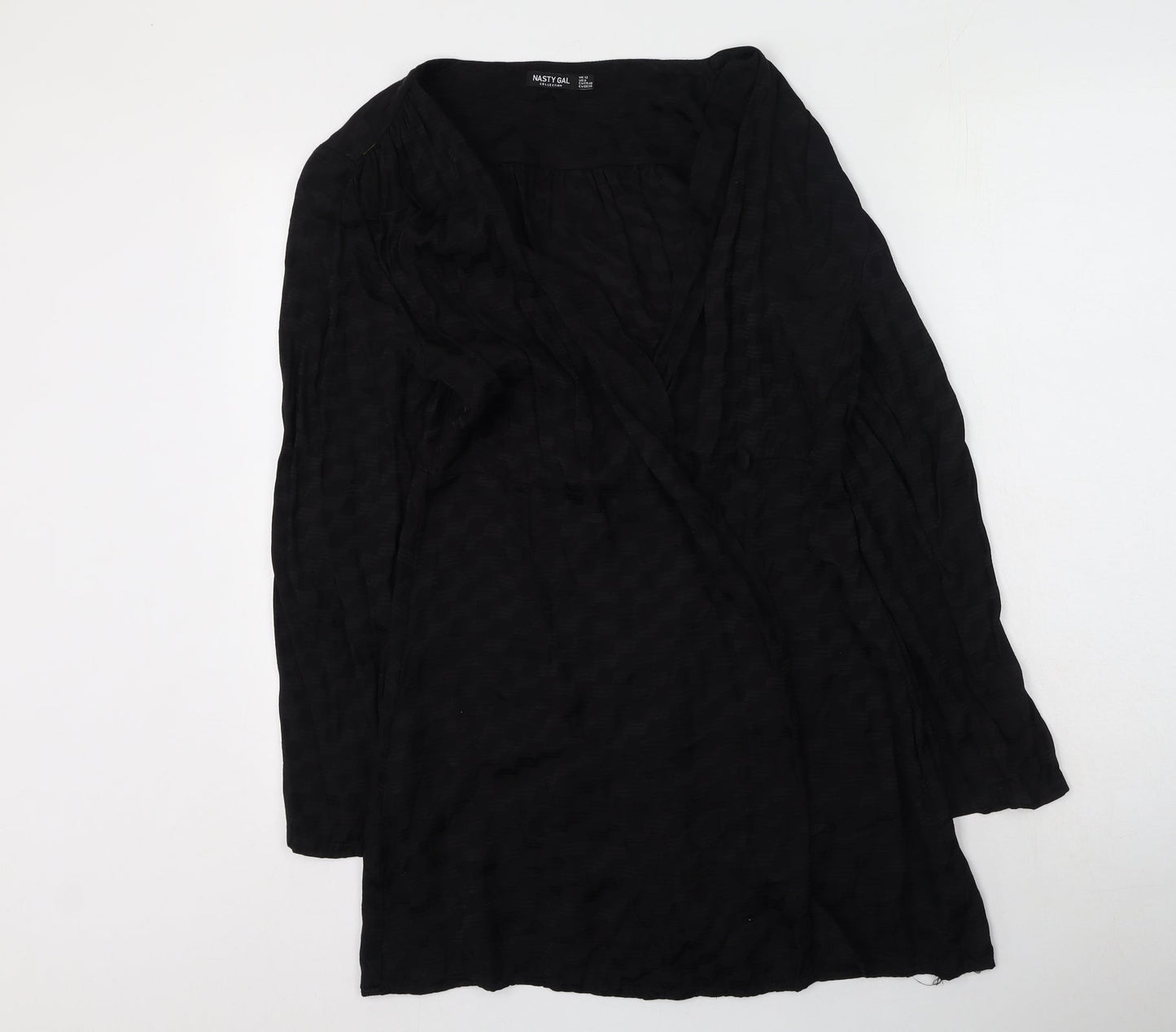 Nasty Gal Womens Black  Viscose Wrap Dress  Size 12  V-Neck
