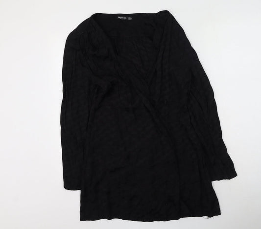 Nasty Gal Womens Black  Viscose Wrap Dress  Size 12  V-Neck