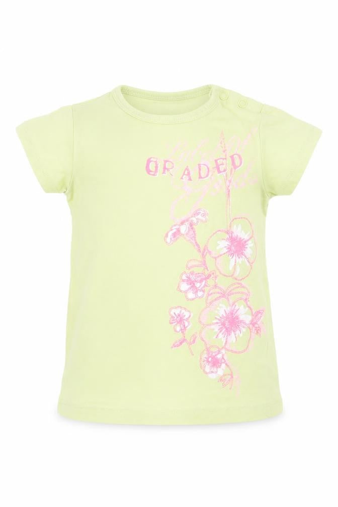H&M Girls Green  Cotton Basic T-Shirt Size 12-18 Months Crew Neck Pullover