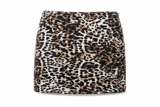 H&M Womens Brown Animal Print Cotton A-Line Skirt Size S