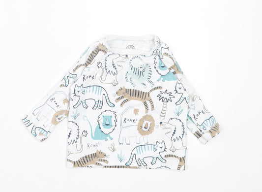 NEXT Baby Multicoloured Geometric Cotton Basic Casual Size 0-3 Months Crew Neck Button