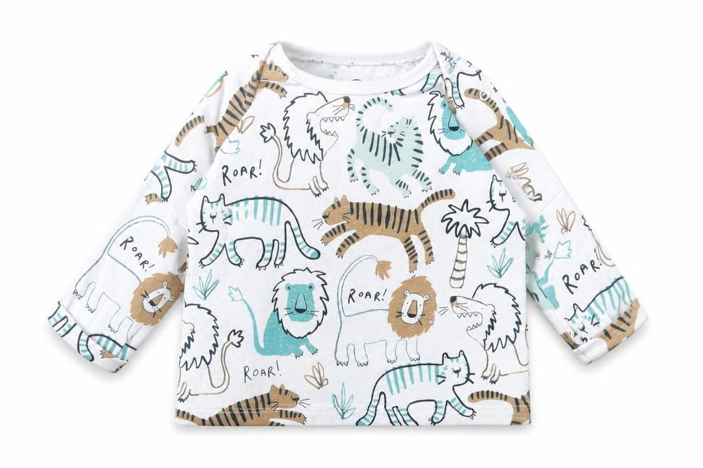 Next Baby Multicoloured Geometric Cotton Basic Casual Size 0-3 Months Crew Neck Button