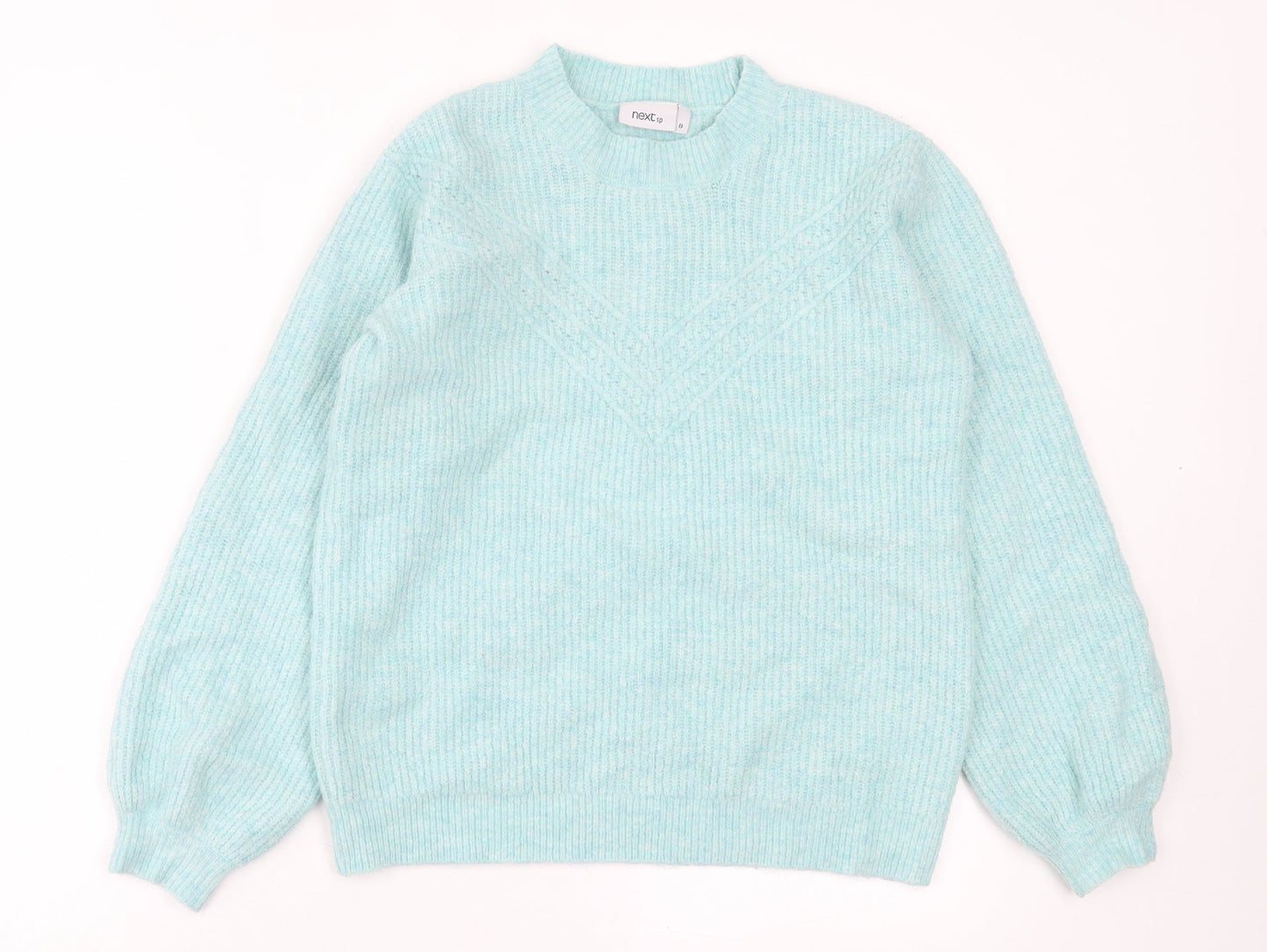 NEXT Womens Blue Crew Neck  Acrylic Pullover Jumper Size 8