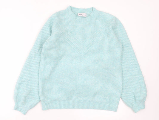 NEXT Womens Blue Crew Neck  Acrylic Pullover Jumper Size 8