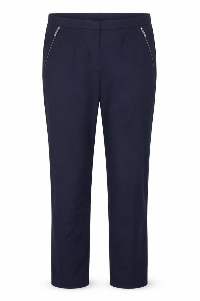 f7f Womens Blue  Polyester Trousers  Size 12 L25 in Regular Hook & Eye