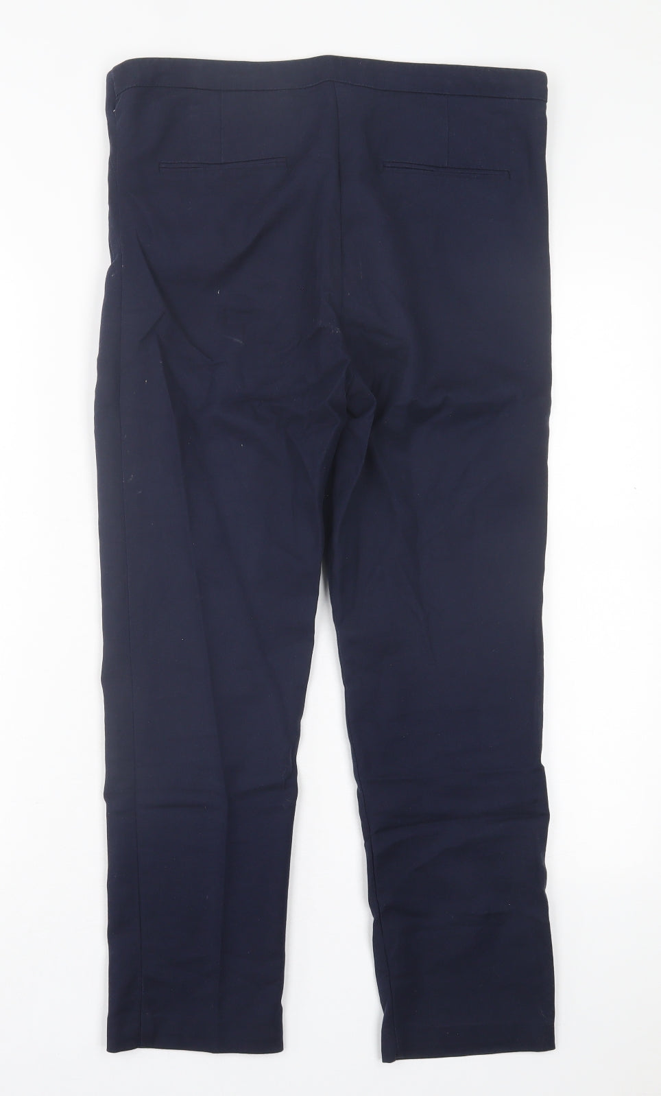 f7f Womens Blue  Polyester Trousers  Size 12 L25 in Regular Hook & Eye