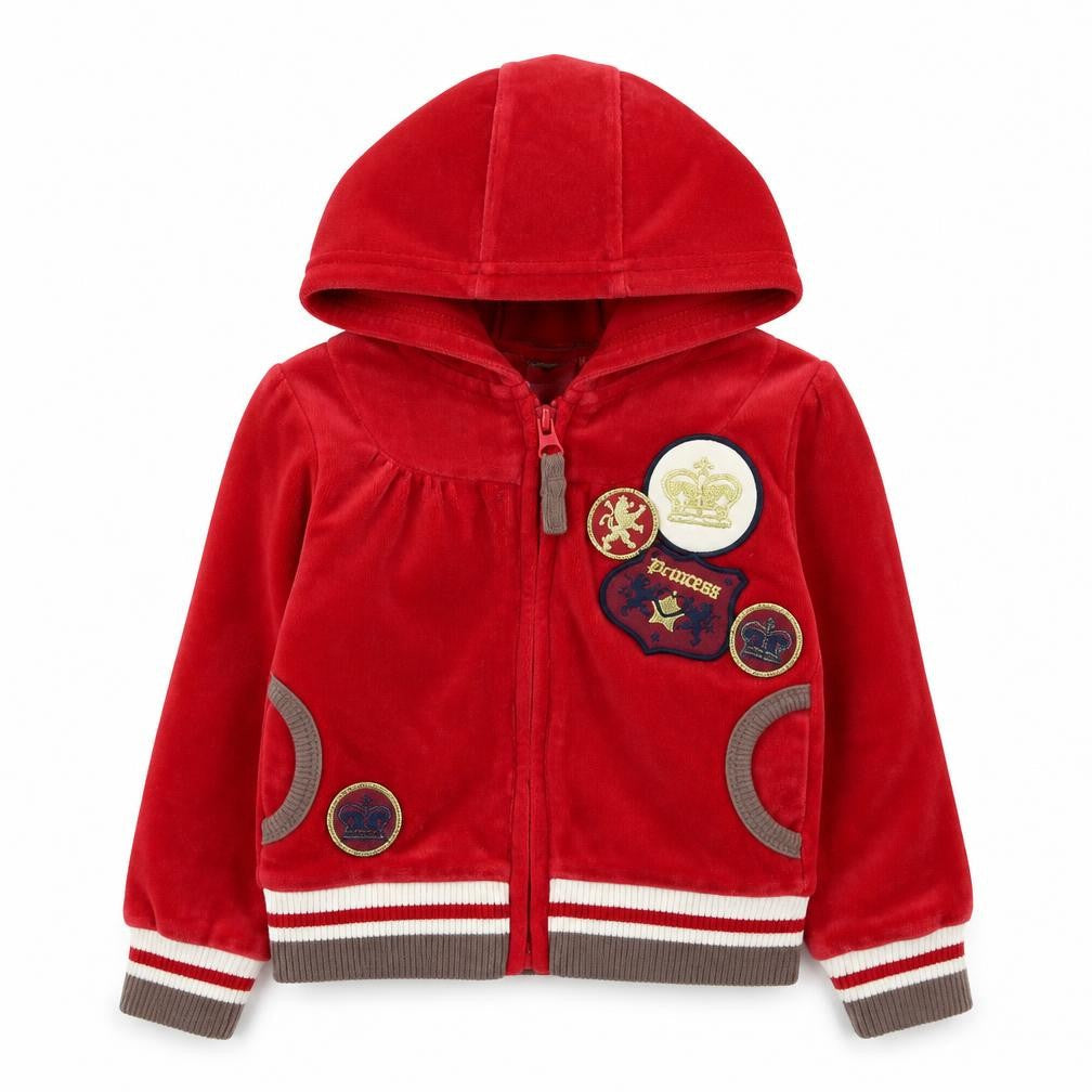 adams girl Girls Red  Polyester Full Zip Hoodie Size 2 Years  Zip