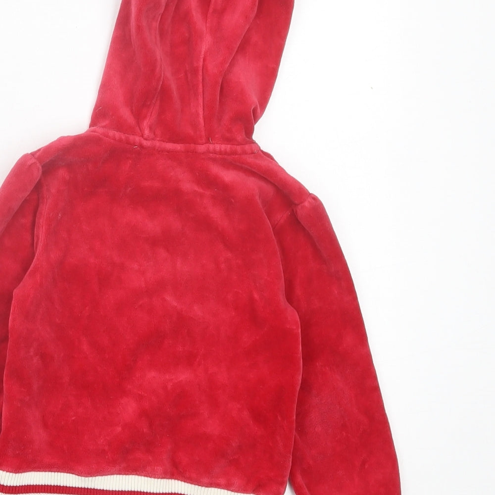 adams girl Girls Red  Polyester Full Zip Hoodie Size 2 Years  Zip