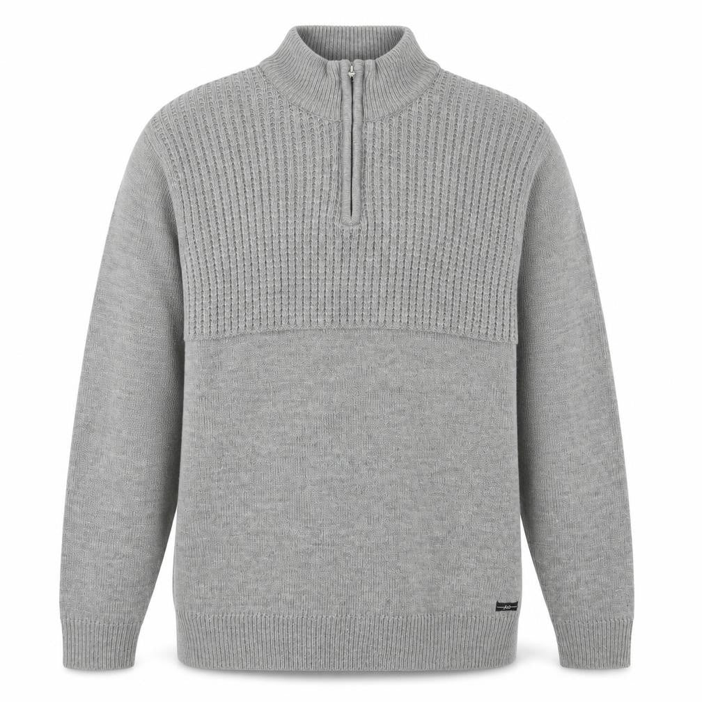 A&J Mens Grey High Neck  Acrylic Pullover Jumper Size 2XL
