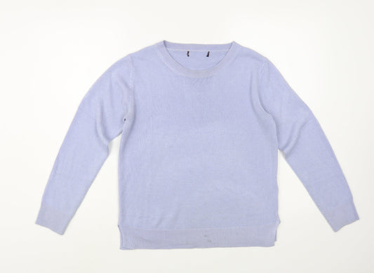 Marks and Spencer Womens Blue Boat Neck  Acrylic Pullover Jumper Size 12