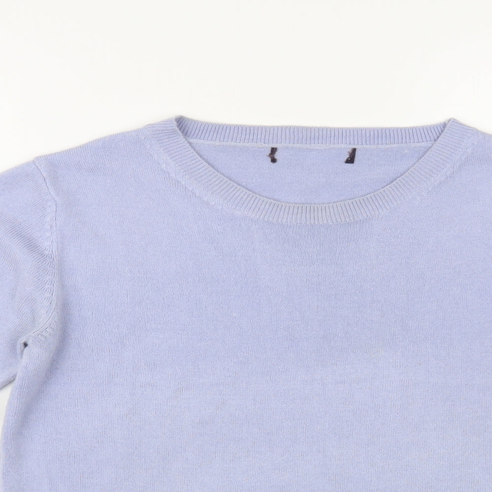Marks and Spencer Womens Blue Boat Neck  Acrylic Pullover Jumper Size 12