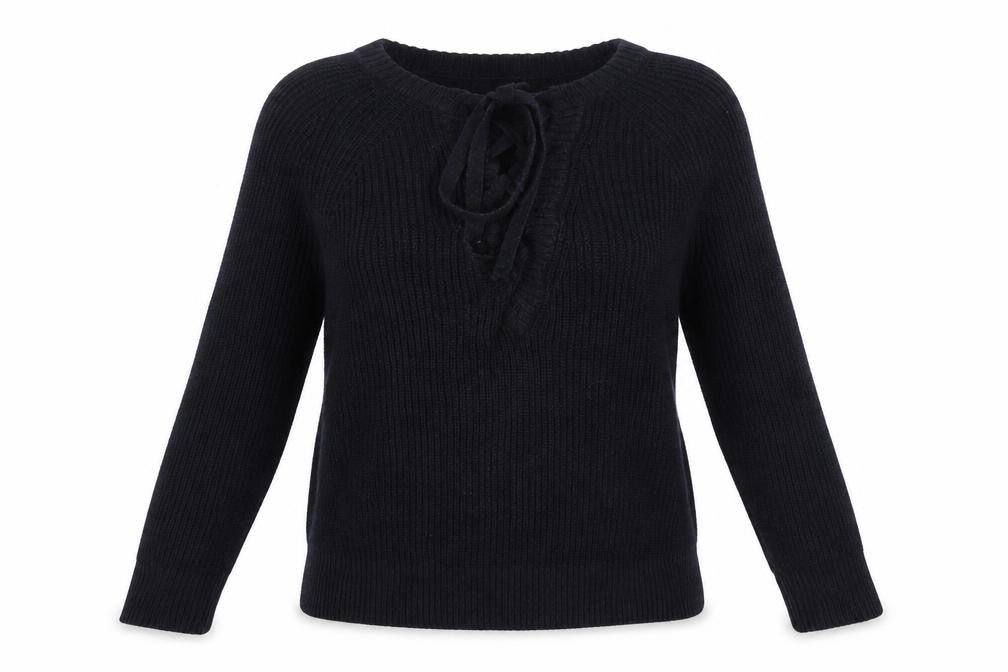 H&M Womens Blue V-Neck  Cotton Pullover Jumper Size S