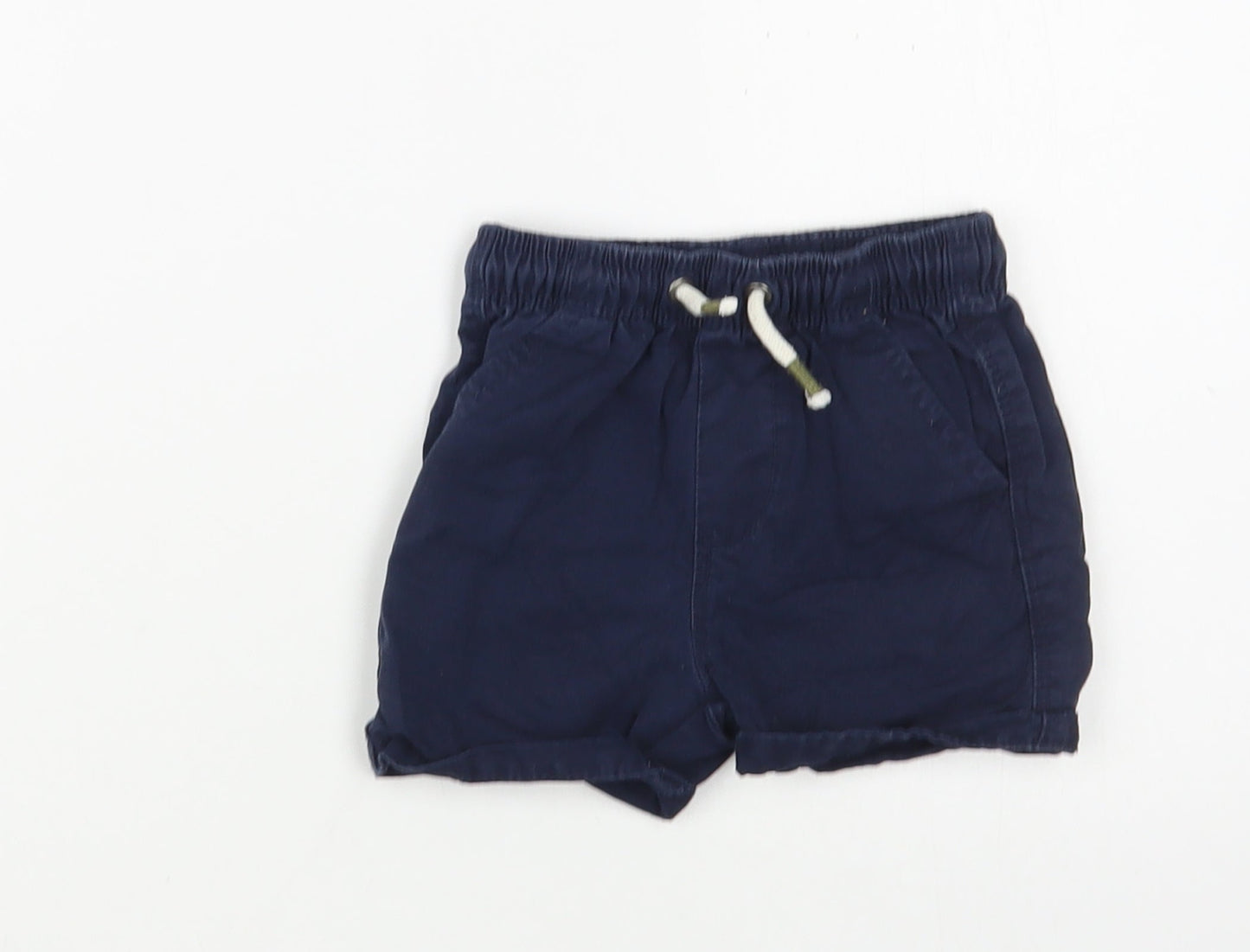 NEXT Baby Blue  Cotton Cropped Trousers Size 9-12 Months  Drawstring
