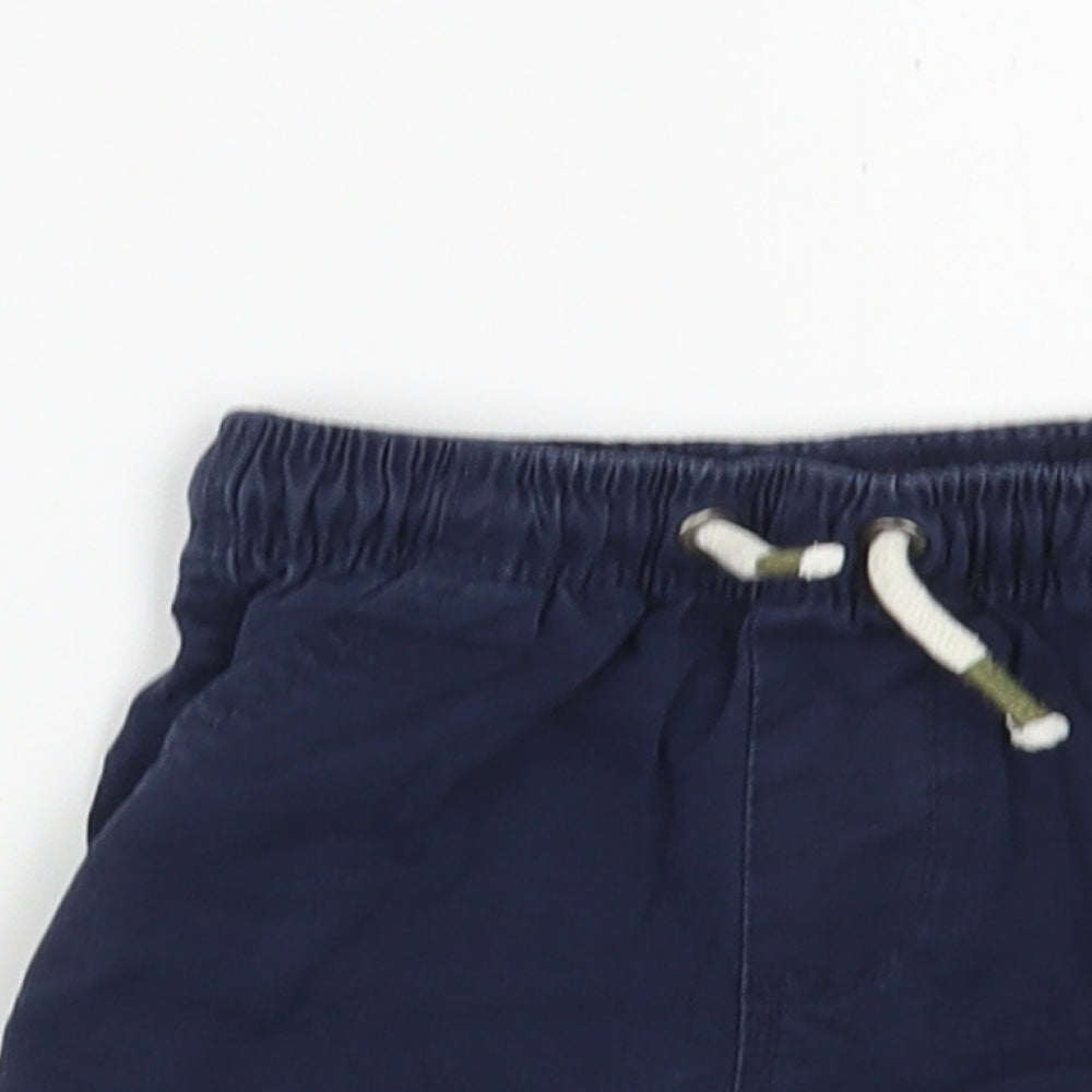 NEXT Baby Blue  Cotton Cropped Trousers Size 9-12 Months  Drawstring