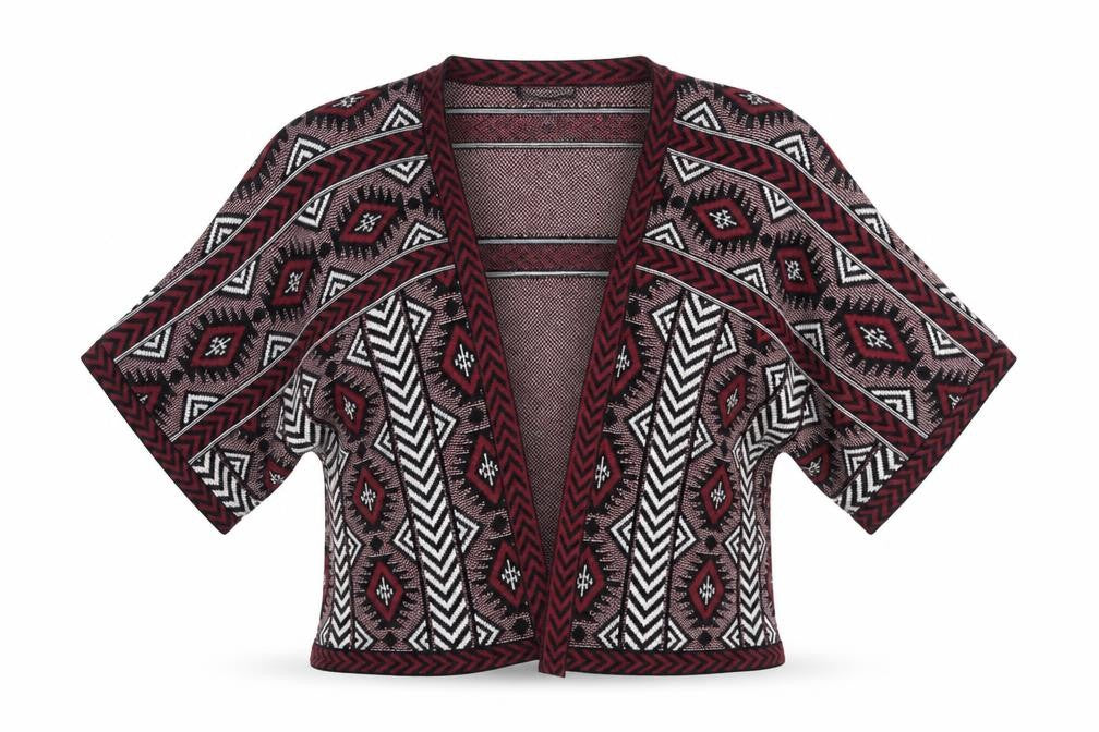 Atmosphere Womens Pink V-Neck Geometric Acrylic Cardigan Jumper Size M